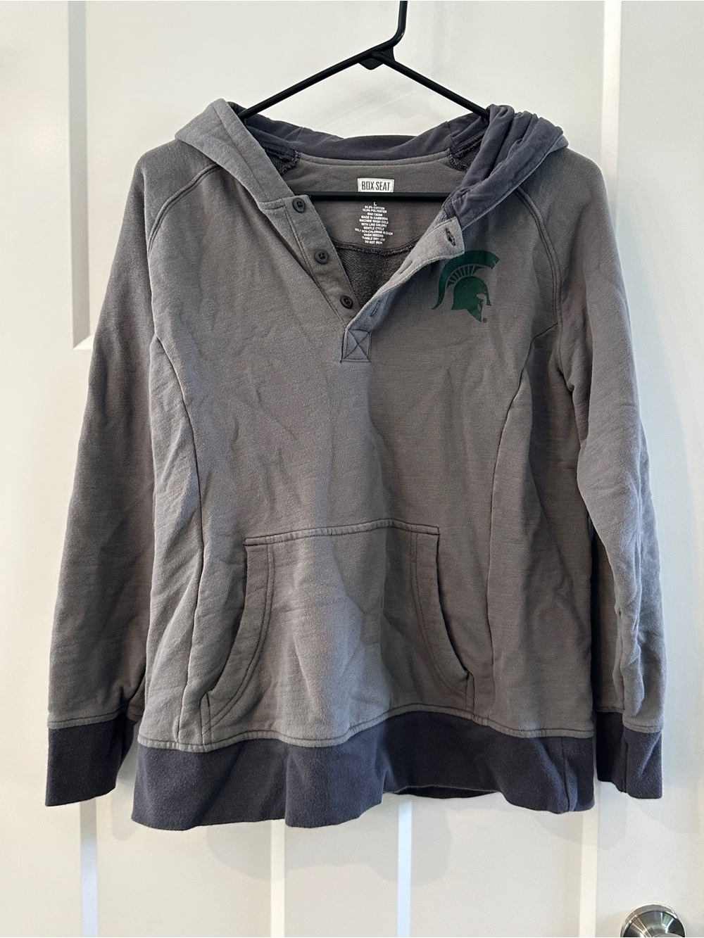 Michigan State Spartans Hooded Sweatshirt Hoodie Size Large Box Seat Clothing
